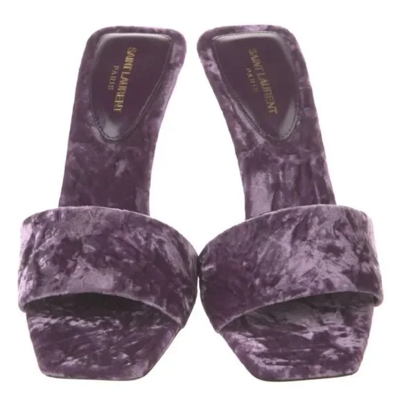 Saint Laurent Velvet Mules - Picture 3 of 6